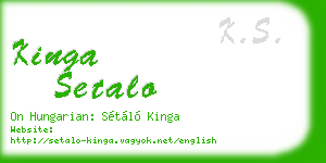 kinga setalo business card