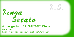 kinga setalo business card